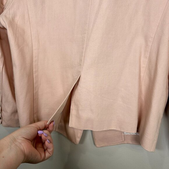 Evereve Pink Lenox Blazer Cotton Double Breasted Versatile Size XL Work Office - Picture 13 of 13